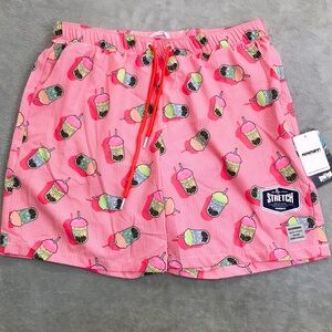 Mosmann Iced Coffee Print Pink Swim Trunks Size L New